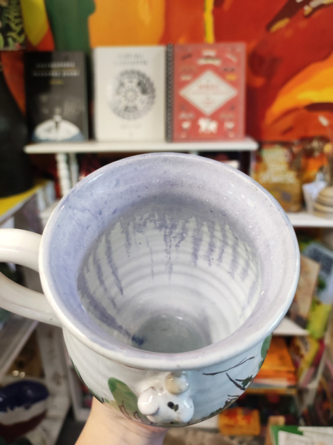 Ozdobny kubek ceramiczny ręcznie lepiony pejzaż błękitny 11 Ozdobny kubek ceramiczny ręcznie lepiony pejzaż błękitny 11