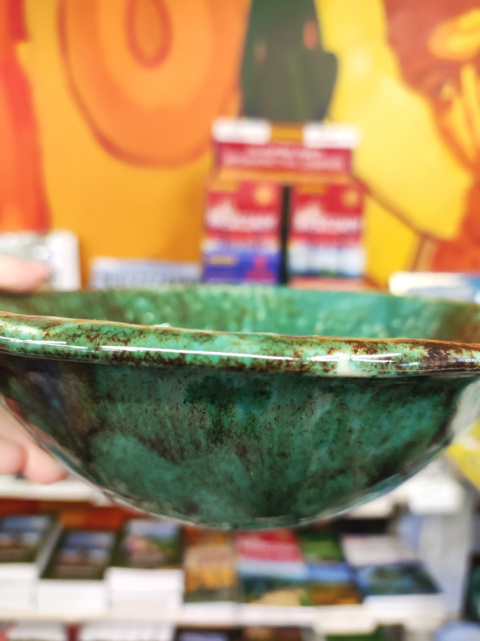Miska ceramiczna zielona z fakturą