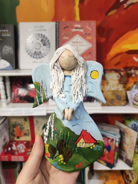 Anioł bieszczadzki ceramiczny ręcznie malowany do powieszenia błękit Anioł bieszczadzki ceramiczny ręcznie malowany do powieszenia błękit