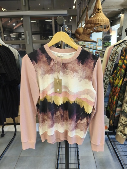 Bluza "Różowy krajobraz" ręcznie szyta