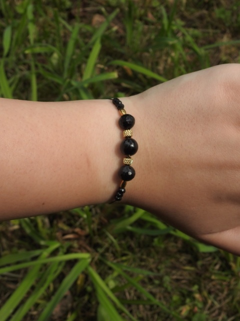 Bransoletka "TURMALINKA" z czarnymi turmalinami bransoletka ochronna nr 12