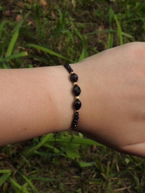 Bransoletka "TURMALINKA" z czarnymi turmalinami bransoletka ochronna nr 13