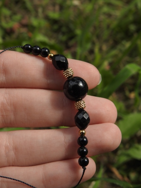 Bransoletka "TURMALINKA" z czarnymi turmalinami bransoletka ochronna nr 1