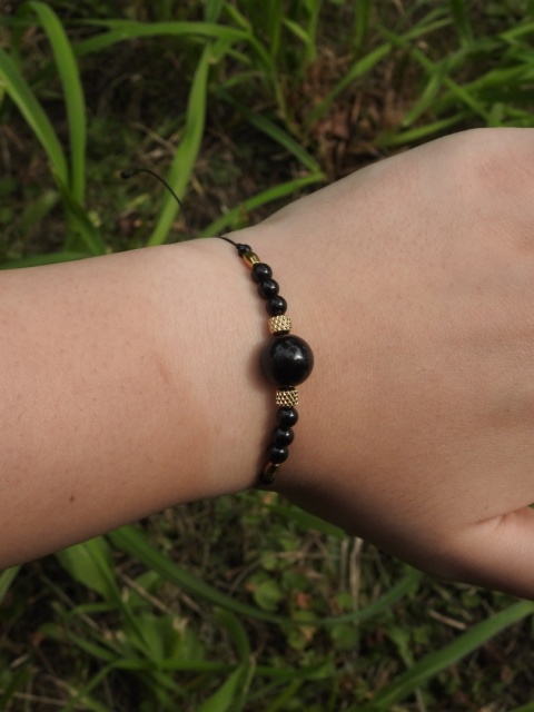 Bransoletka "TURMALINKA" z czarnymi turmalinami bransoletka ochronna nr 2