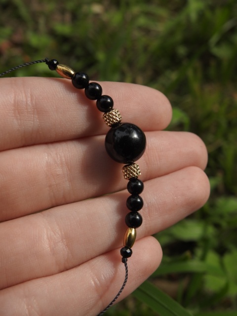 Bransoletka "TURMALINKA" z czarnymi turmalinami bransoletka ochronna nr 2