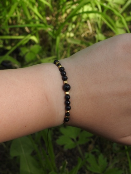 Bransoletka "TURMALINKA" z czarnymi turmalinami bransoletka ochronna nr 9