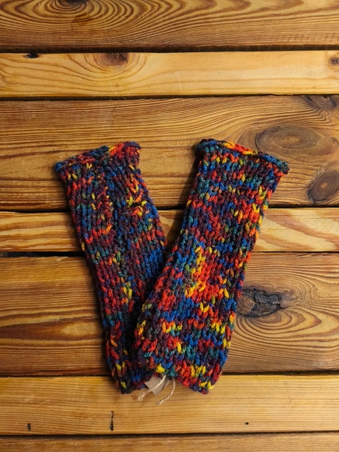 Mitenki ręcznie robione na drutach kolorowe 2