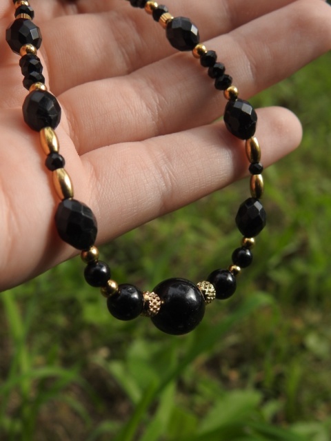 Naszyjnik choker "TURMALINEK" z czarnymi turmalinami naszyjnik ochronny nr 1