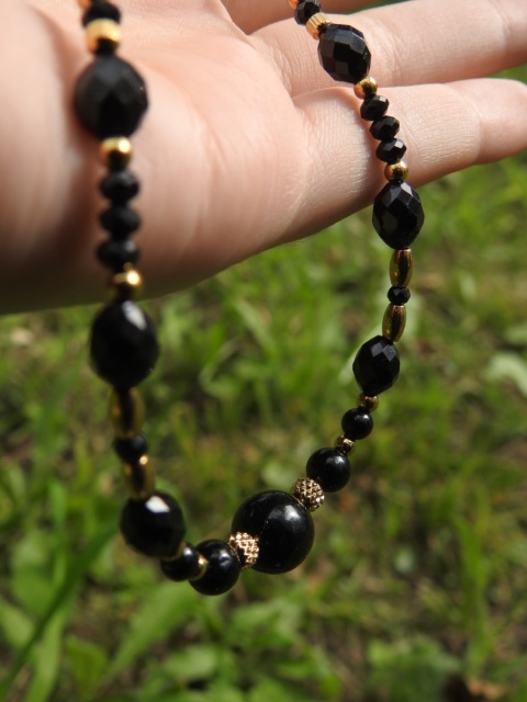 Naszyjnik choker "TURMALINEK" z czarnymi turmalinami naszyjnik ochronny nr 1