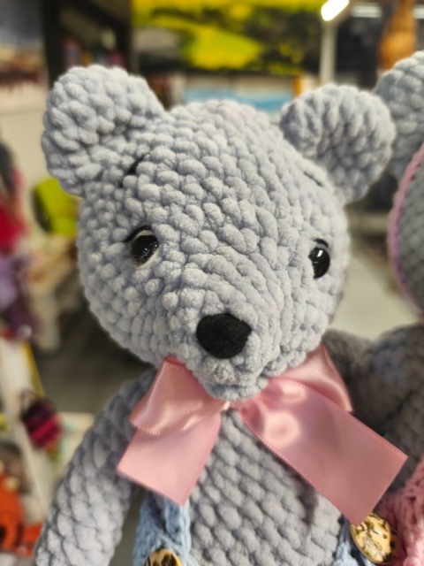 Pluszowe misie chłopiec i dziewczynka para maskotki robione ręcznie na szydełku